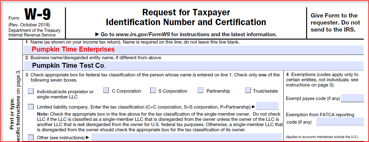 W 9 My Agency Reports Income Taxes Under A Different Company Name 